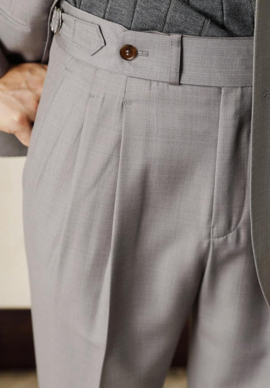 men grey dress pants pocket detail