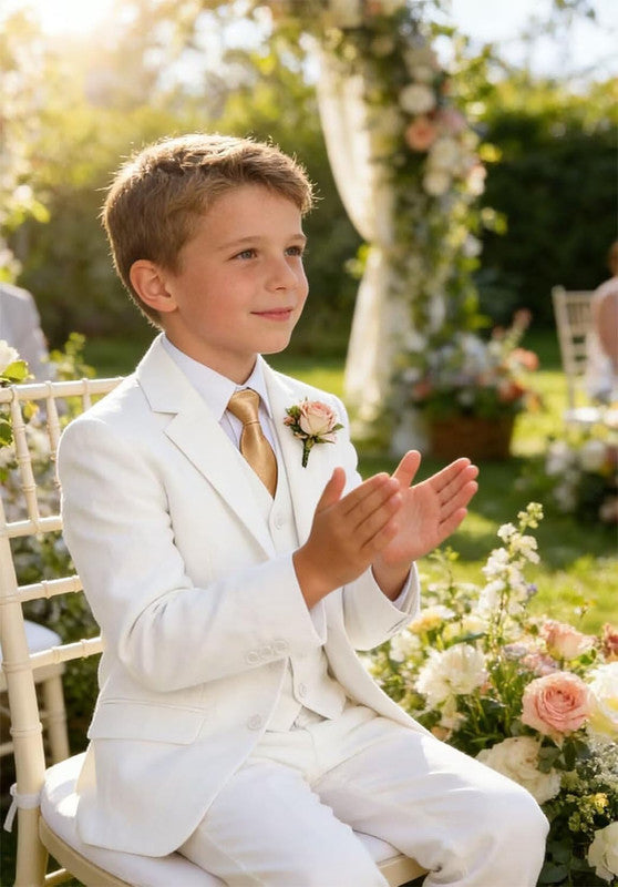 Boys linen 3 piece suit