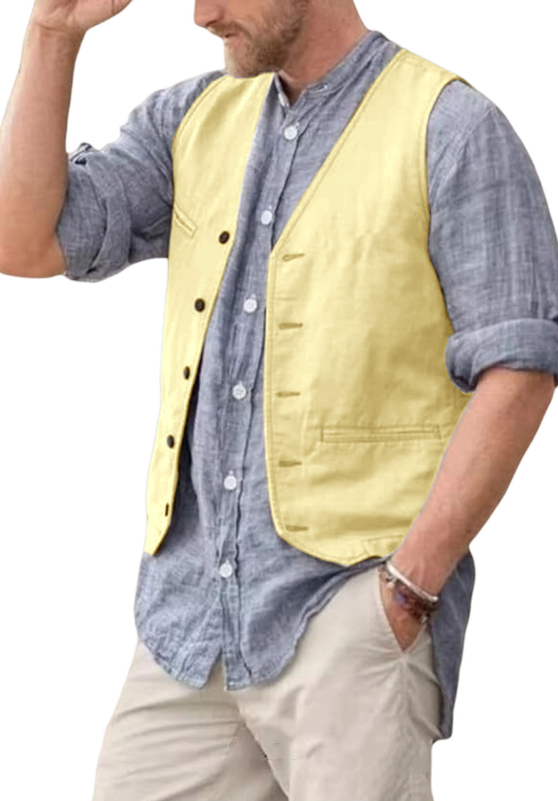 Men's suit vest Yellow