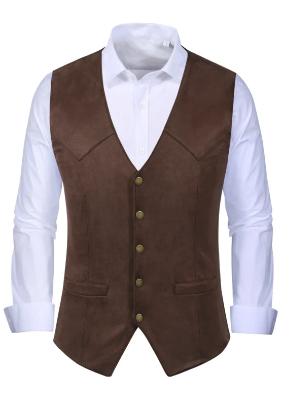 Men's brown suede vest