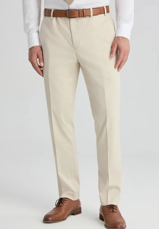 Men's Khaki Dress Pants £¬ Side View (Slim Fit)