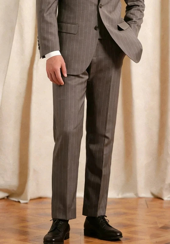 men brown dress pants front view tailored fit
