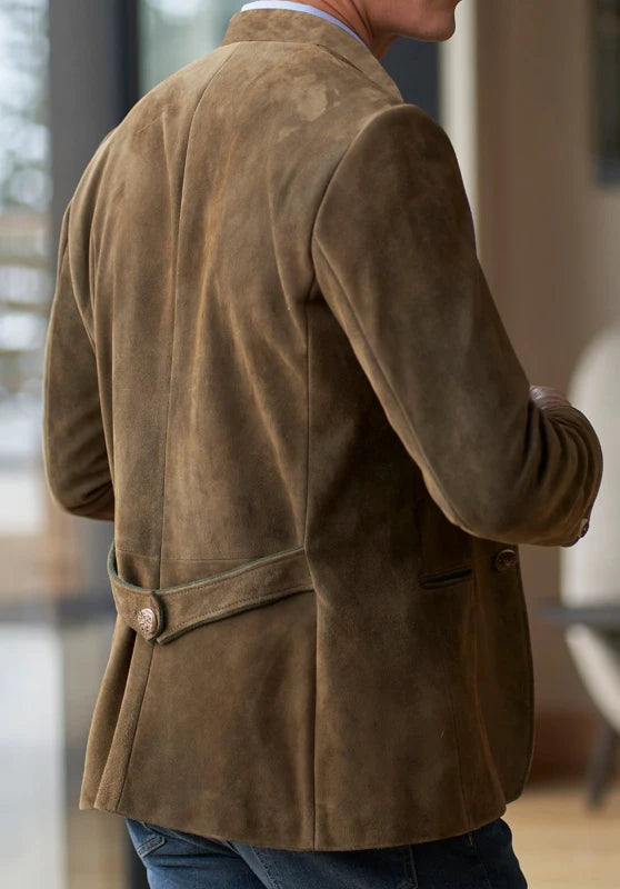 men's suede blazer back
