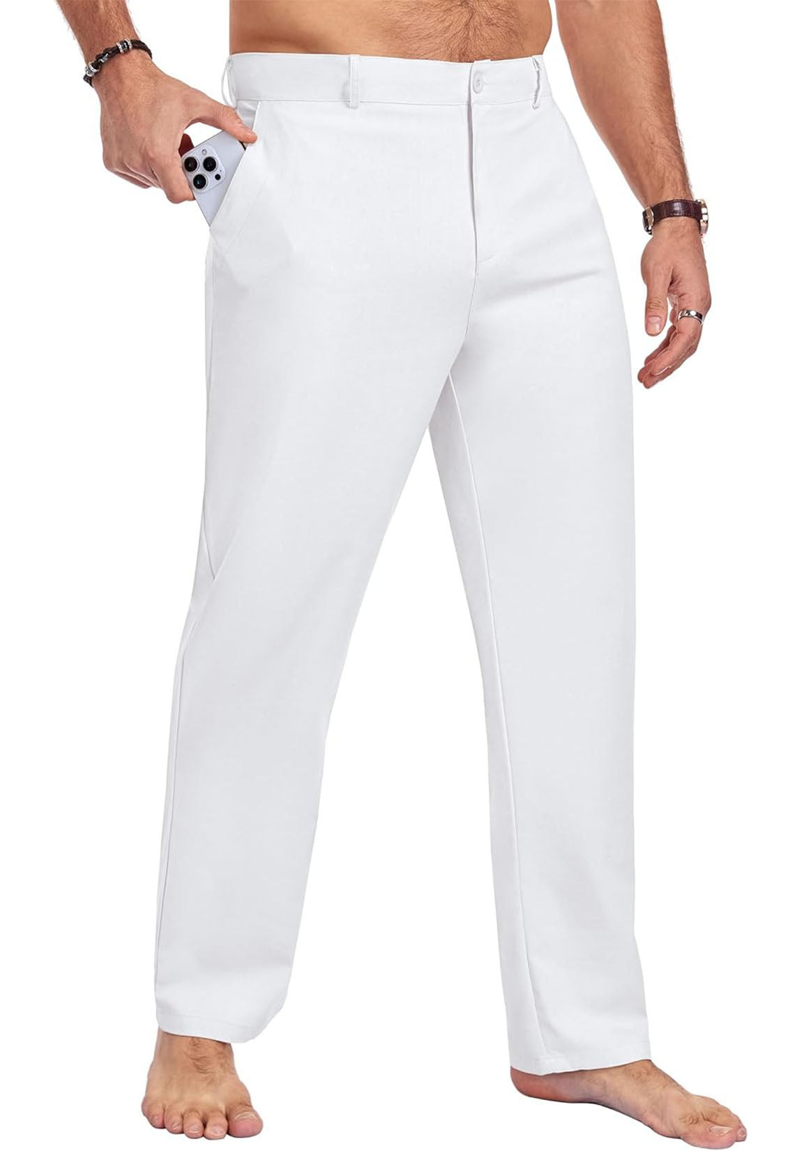 Detail with Elegant flat Front and Deep Pockets