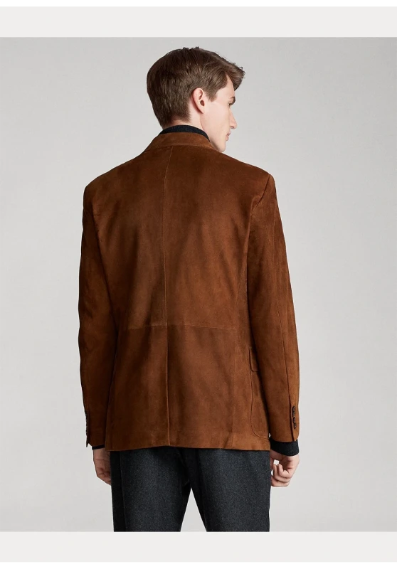 men's suede blazer back view