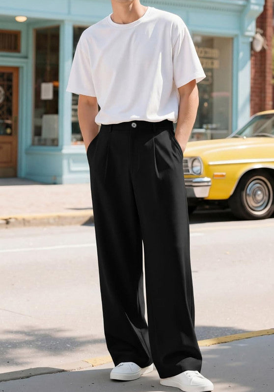 men black dress pants casual street style outfit