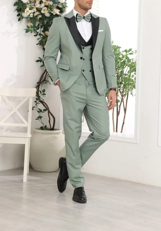 Deep Purple Men's Tuxedo Suit with Black Shawl Lapel