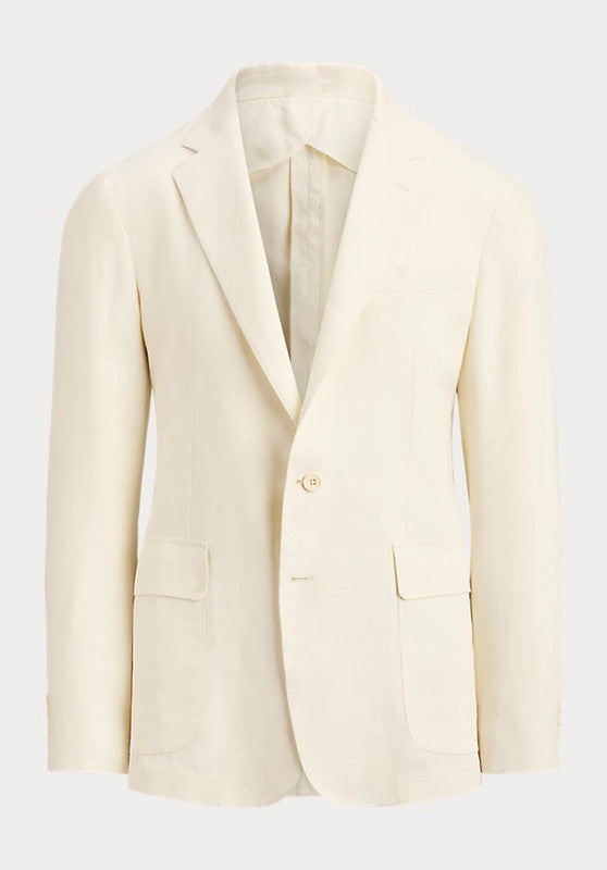 Men's Beige Linen Jacket: Flat Lay