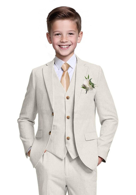 Boys linen 3 piece suit