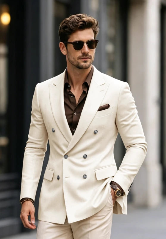 Men's Beige Blazer Jacket
