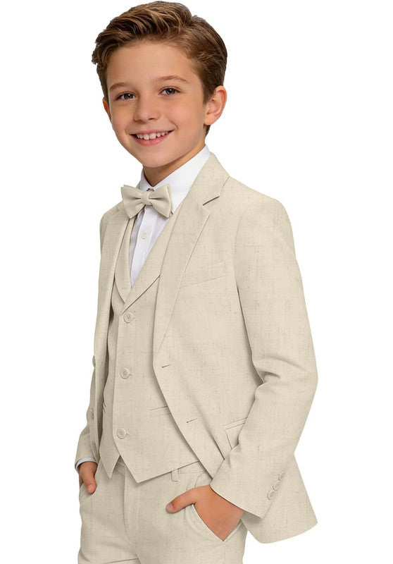 Boys linen 3 piece suit