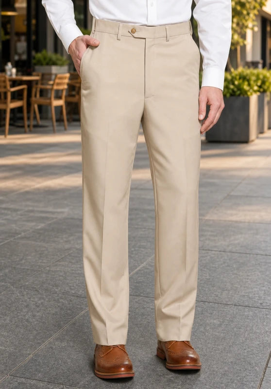 men beige dress pants