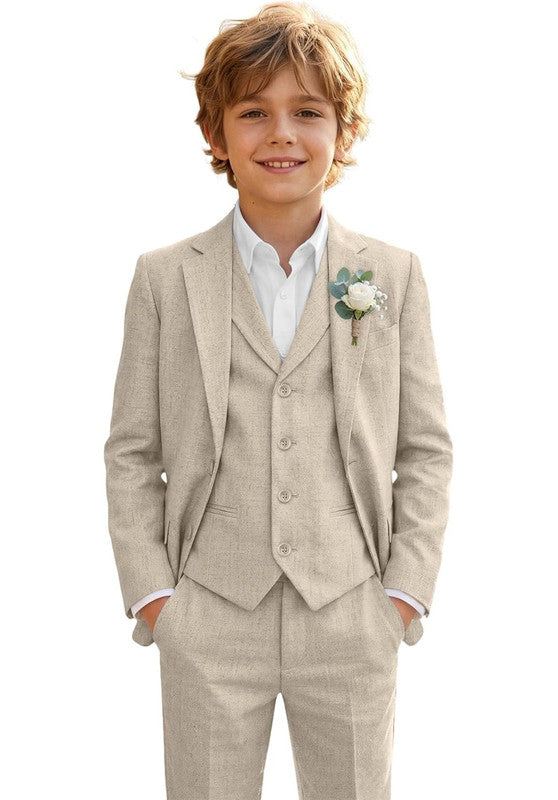 Boys linen 3 piece suit