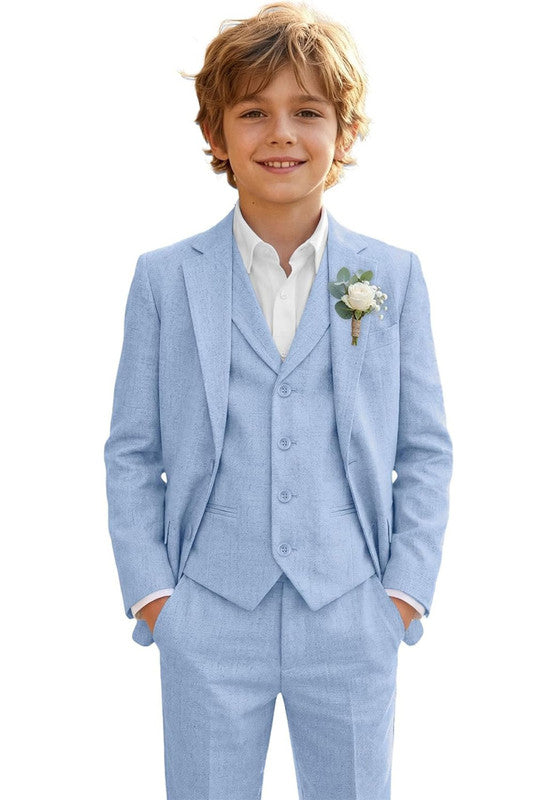 Boys linen 3 piece suit