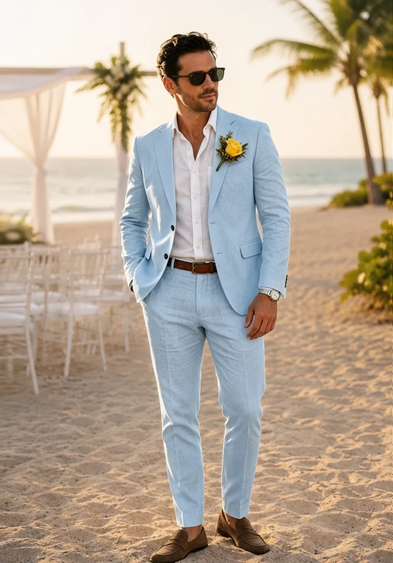 Men Linen Suit