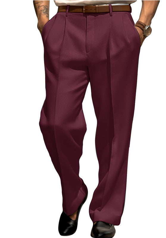 Men's suit pants burgundy