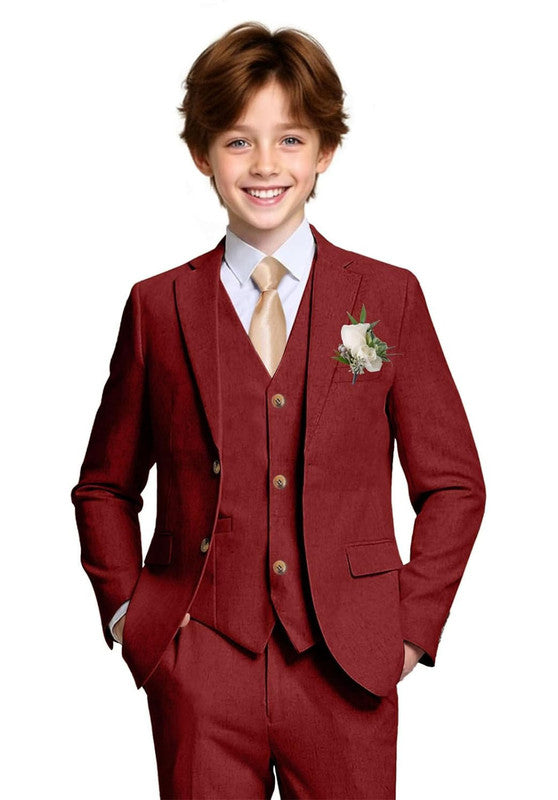 Boys linen 3 piece suit