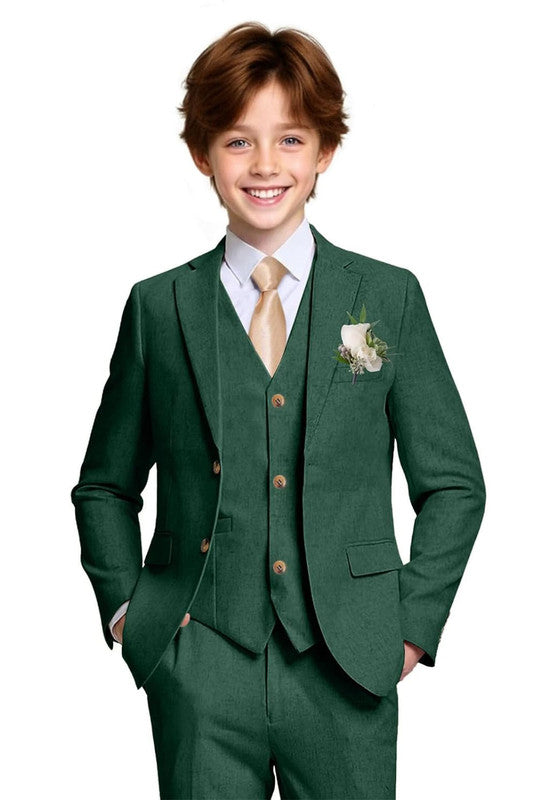 Boys linen 3 piece suit