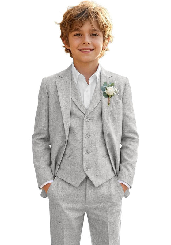 Boys linen 3 piece suit