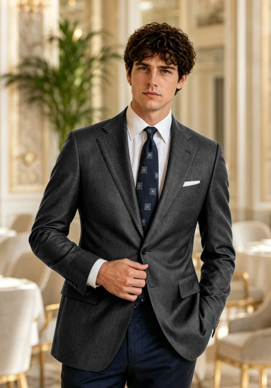 Men's Grey Blazer Jacket