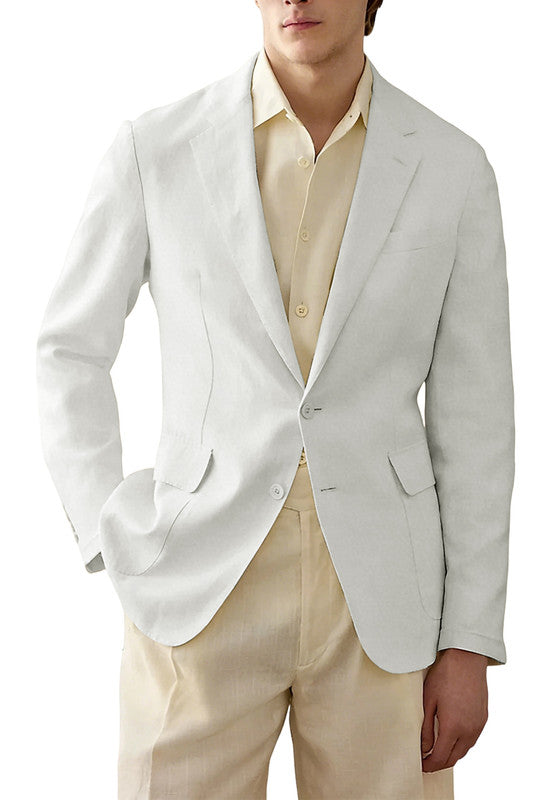 Men's Ivory Linen Blazer Jacket