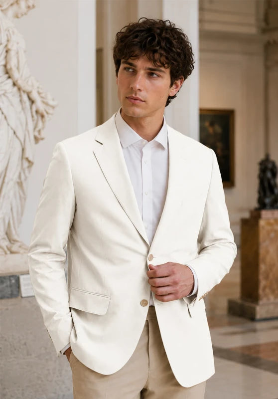 Men's Ivory Blazer Jacket