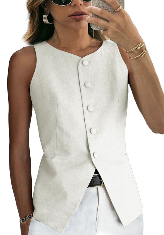 Ivory Women's Linen Vest