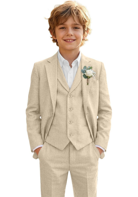 Boys linen 3 piece suit