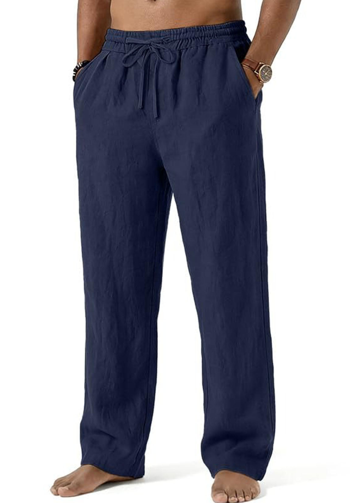 Men Linen Pants Navy