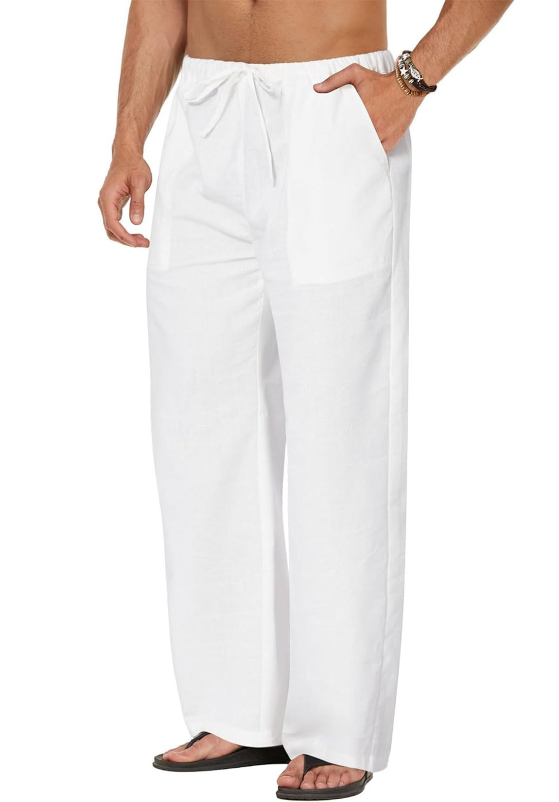 Men Linen Pants White