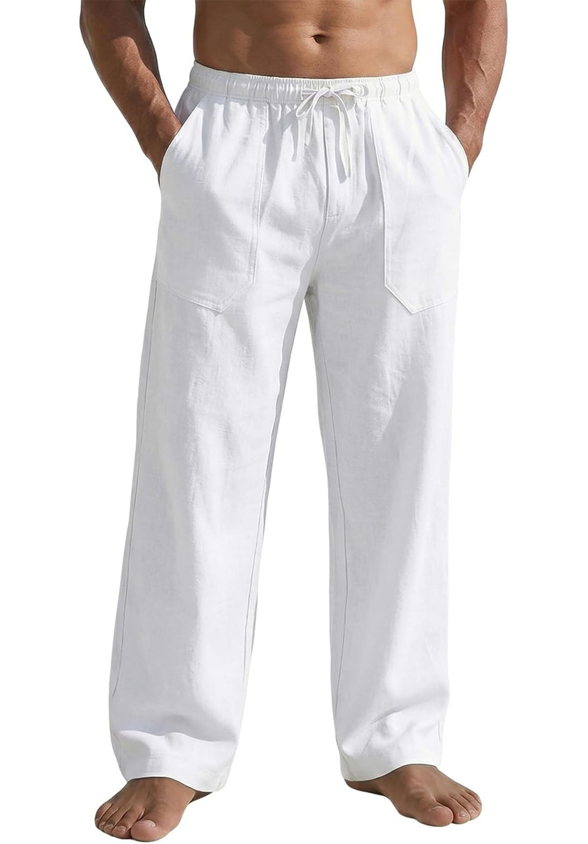 Men Linen Pants White