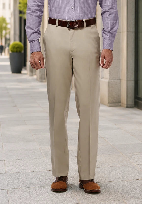 men beige dress pants