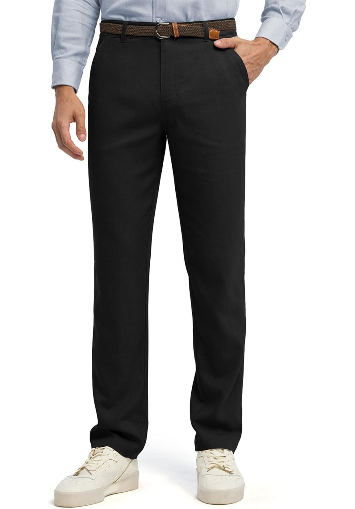 Men Linen Pants Black