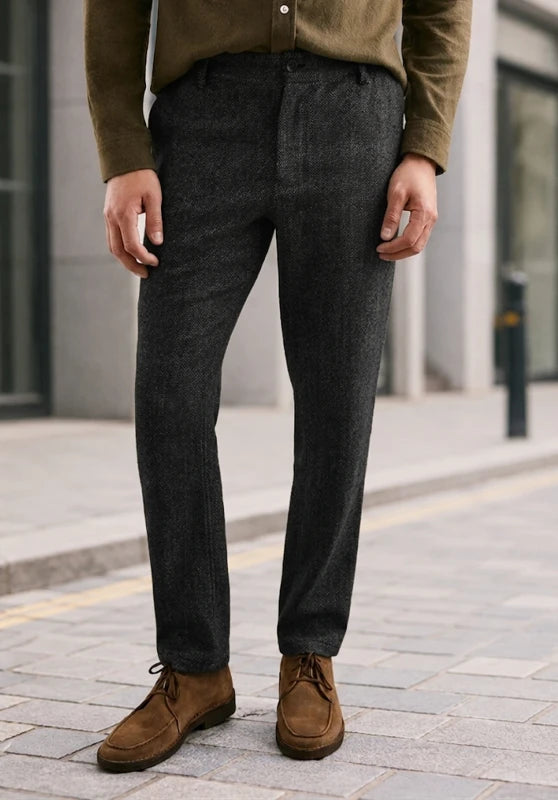 Men's black tweed pants