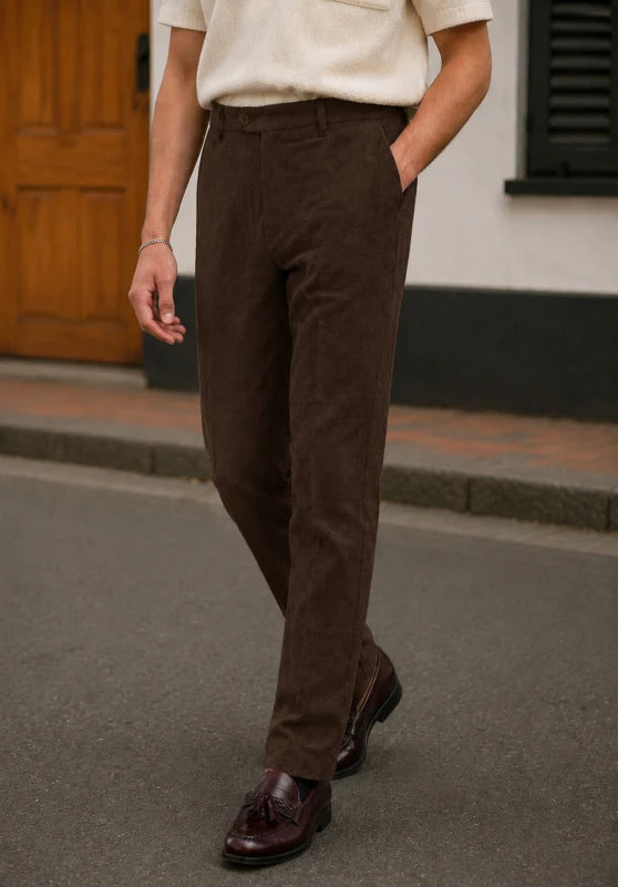 Men's brown suit pants