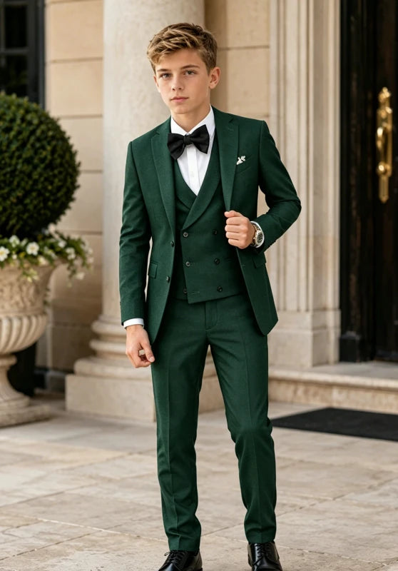 boy green 3 piece suit