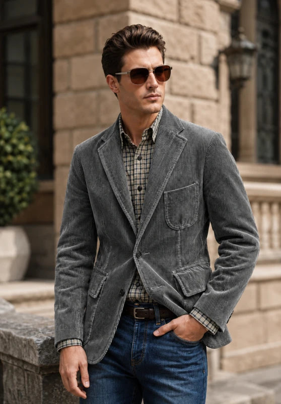 Men's grey corduroy jacket