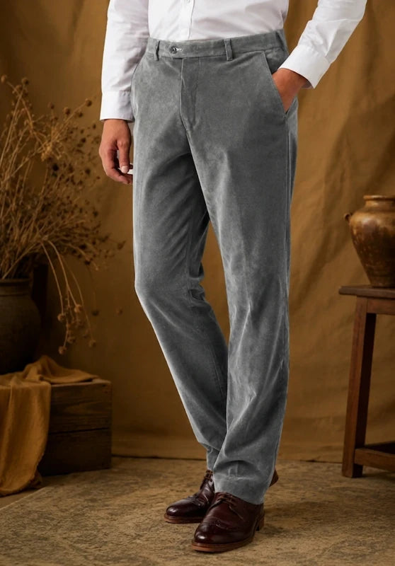 Men's grey velvet pants