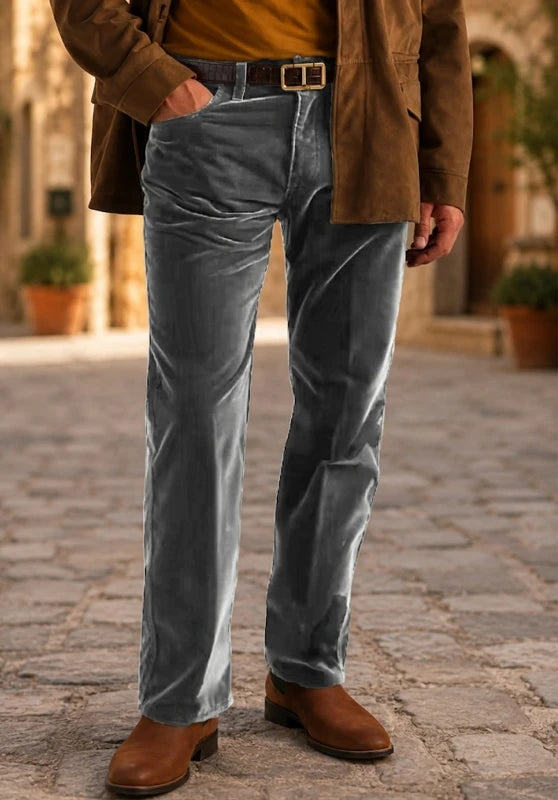 Men's grey velvet pants