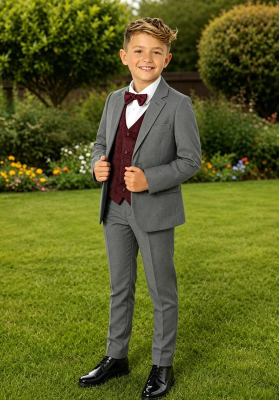 Boy grey 3 piece suit