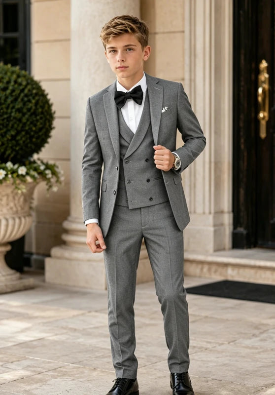 boy grey 3 piece suit