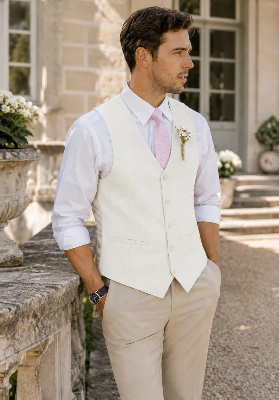 Men's ivory suit vest