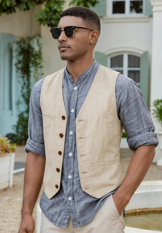 Men's suit vest Khaki