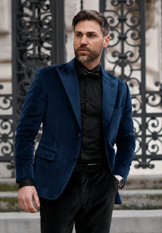Men's navy velvet jacket