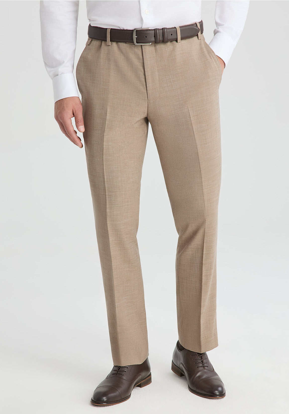 men khaki pants front view tailored fit