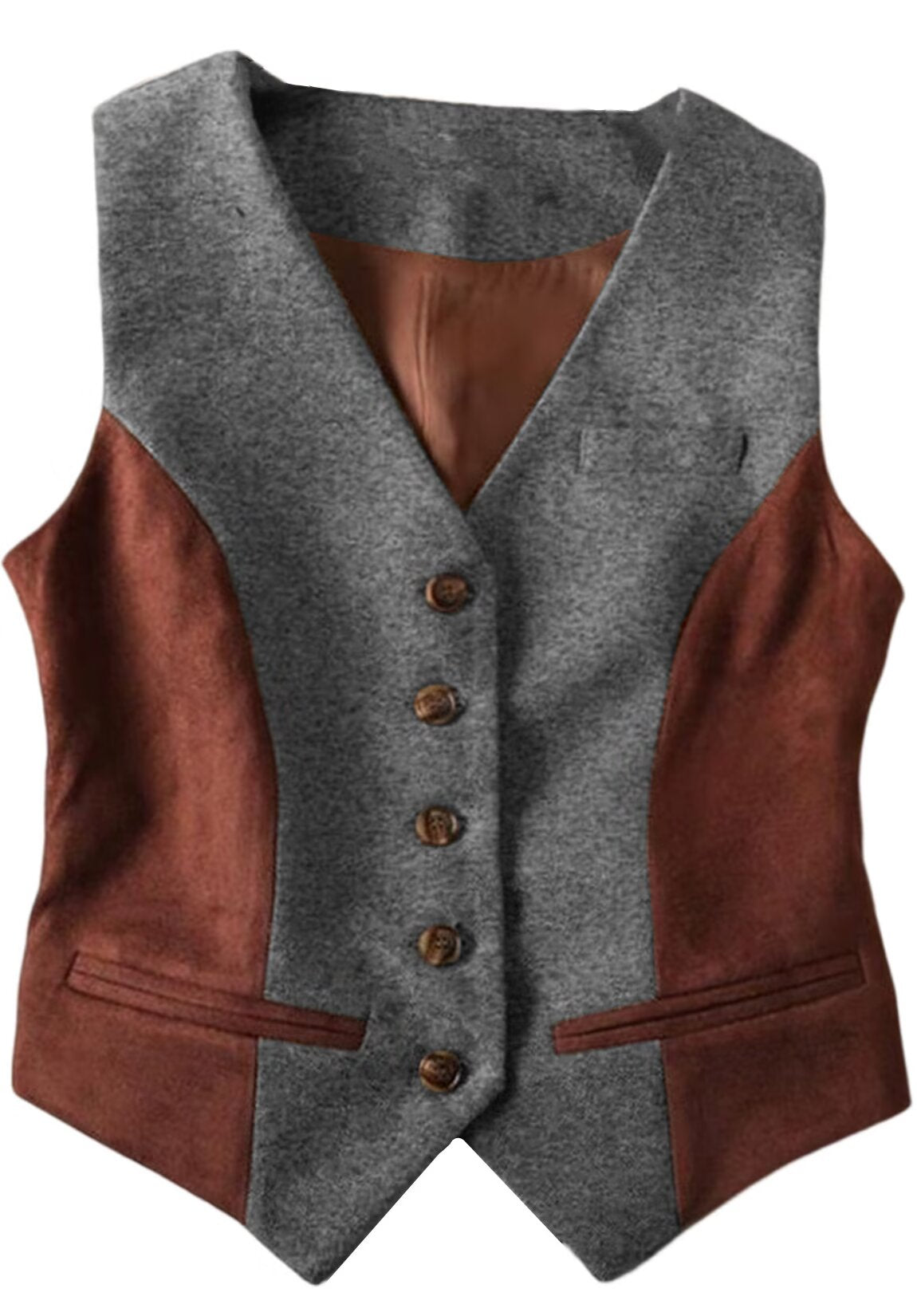 Women's gray tweed vest