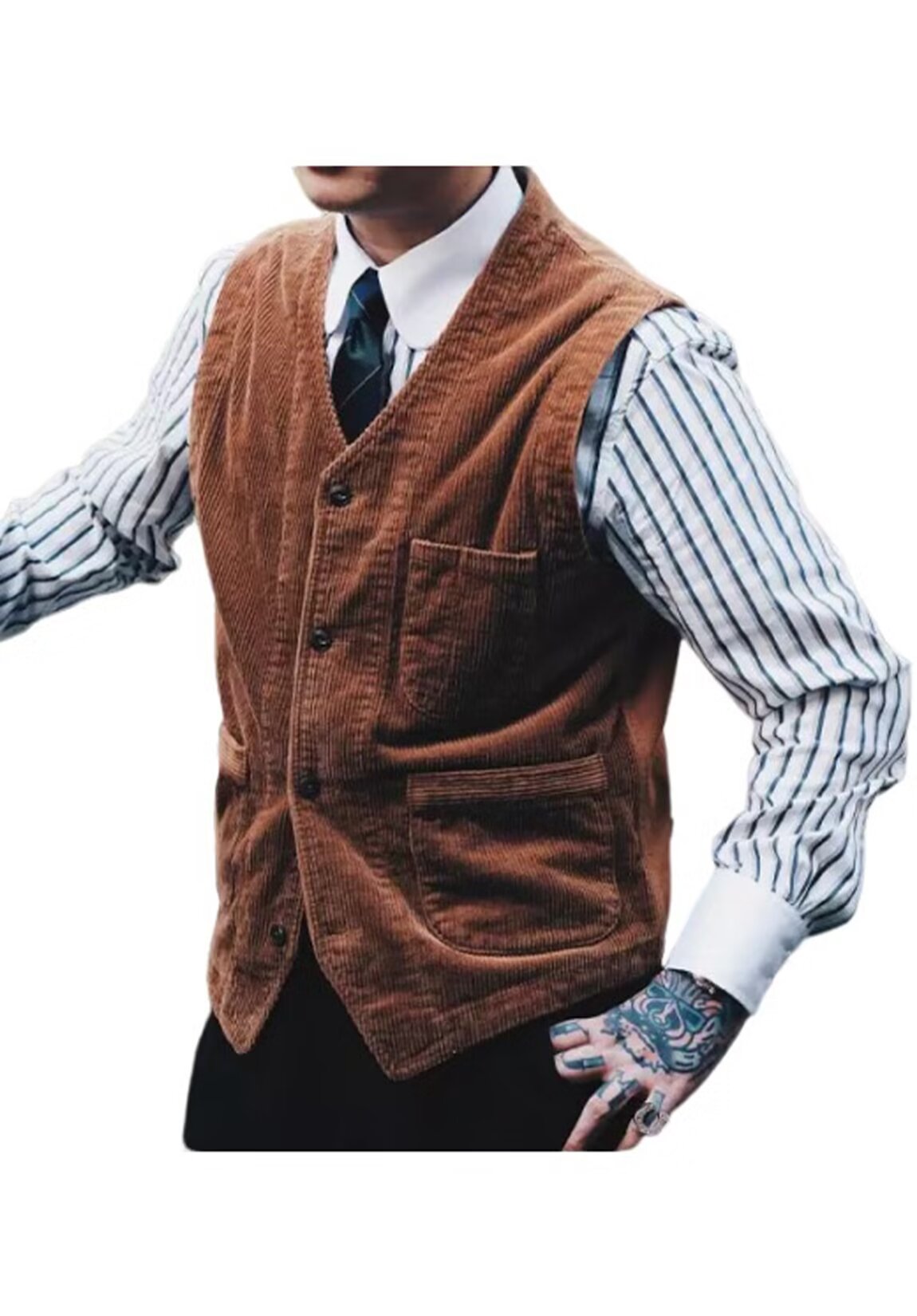 Men's brown corduroy vest