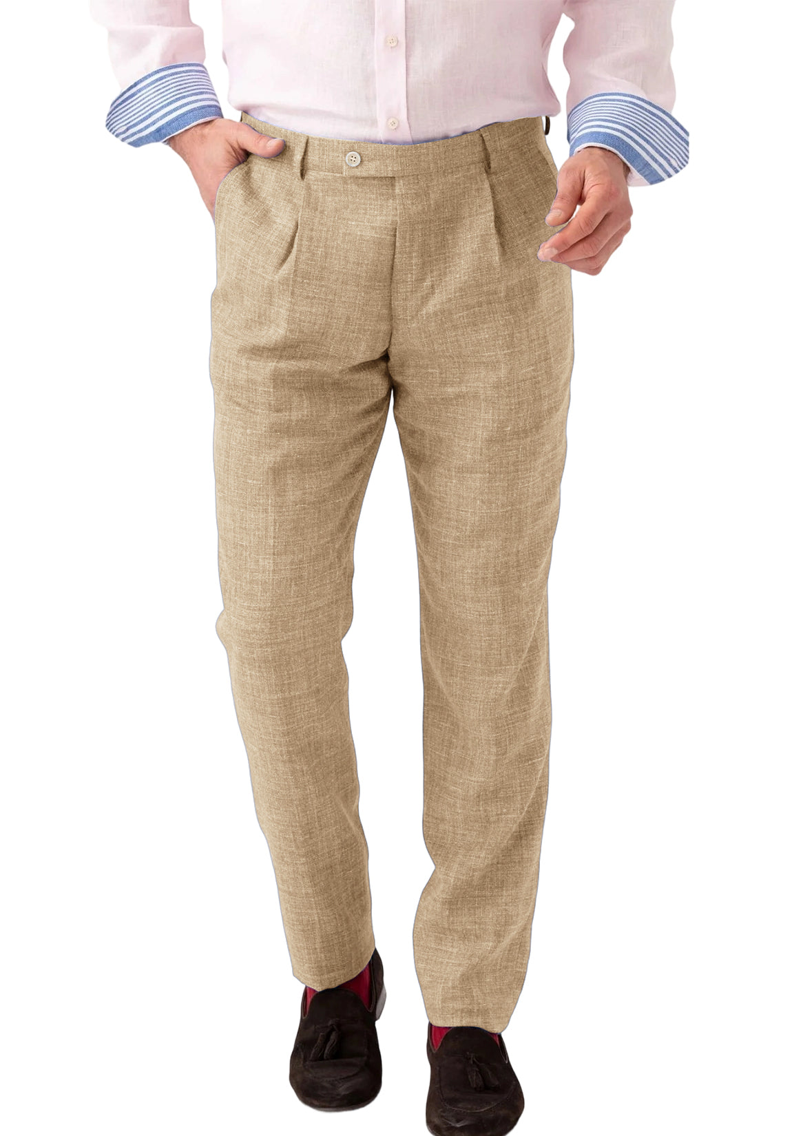 Men Linen Pants Khaki