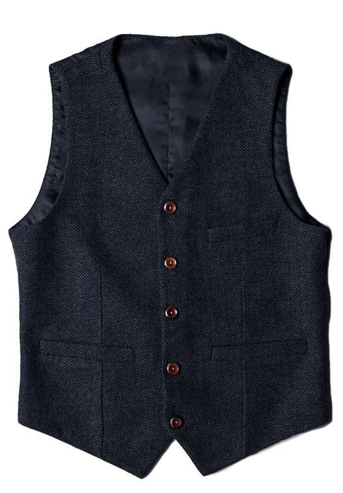 Men's navy tweed vest