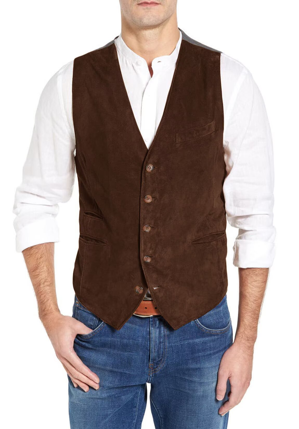 Men's brown suede vest